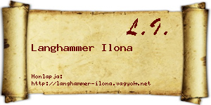 Langhammer Ilona névjegykártya